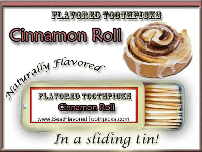 Cinnamon Roll Flavored Toothpicks 70 Flavors Unique Gifts For Teachers, Unique Gifts For Her, Unique Gifts For Sisters, For Him, Candy image 1