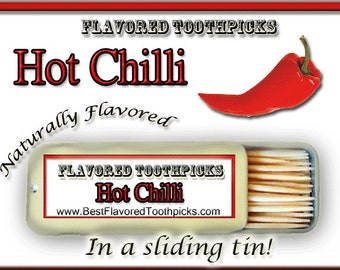 Man's Stocking Stuffer Gift - Hot Chili Flavor Toothpicks - Flavor He Will Love Makes Great Christmas Present For Man or Teenager