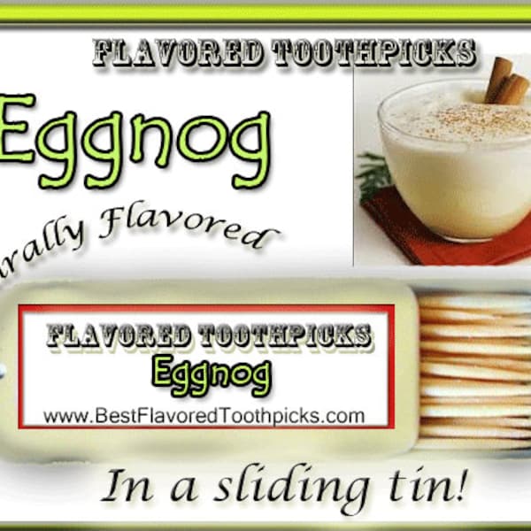 Unique Stocking Stuffer Gift - Eggnog Flavored Toothpicks - Just in time for the holiday season, a great gift for him or her, adult or teen