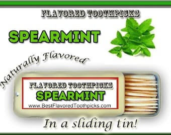 Spearmint Flavored Toothpicks - 70+ Flavors! Spearmint Tea, Green, Mint, Candy, Fresh Trending, Handmade, Homemade, Summer Finds, Trends