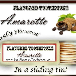 Amaretto Flavored Toothpicks - 70+ Flavors! Anniversary Gifts, Engagement Gifts, Retirement Gifts, Groomsmen Gifts, Gift Ideas, Unique Gifts