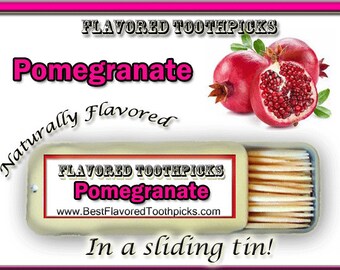 Pomegranate Flavored Toothpicks - 70+ Flavors! Best Man Gift Ideas, Party Favors, Birthday Party, Teachers Gifts,Pomegranate Oil, Candy, Red