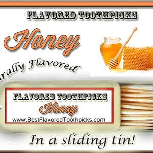 Honey Flavored Toothpicks - 70+ Flavors! Honey Wedding Favor, Honey Sticks, Honey Bee, Honey Pot, Honey Comb, Wedding Favors, Yellow, Candy