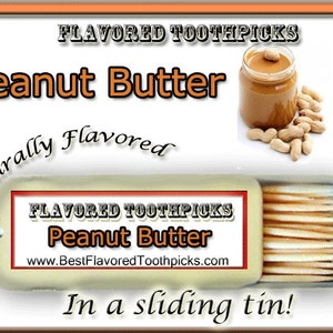 Peanut Butter Flavored Toothpicks - 70+ Flavors! Flavor, Candy, Flavored Toothpick, Dental Office Decor, Dental Gift, Teeth, Jelly, Cookies