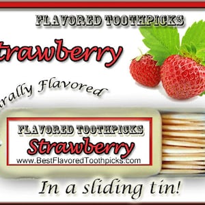 Strawberry Flavored Toothpicks - 70+ Flavors! Fourth of July, 4th of July, Party, Party Favors, Toothpicks Flavored, Candy, Red, White, Blue