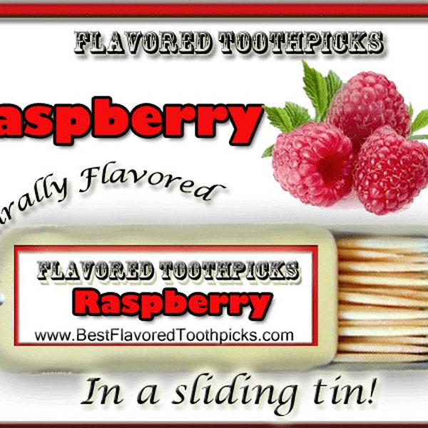 Red Raspberry Flavored Toothpicks - 70+ Flavors! Seed Oil, gifts under 10, 15, 20, 25, Candy, Fruit, Pi, Pie, Matron Honor Gifts Unique