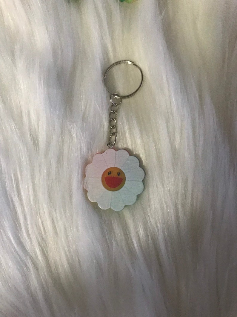 Takashi murakami flower keychain | Etsy