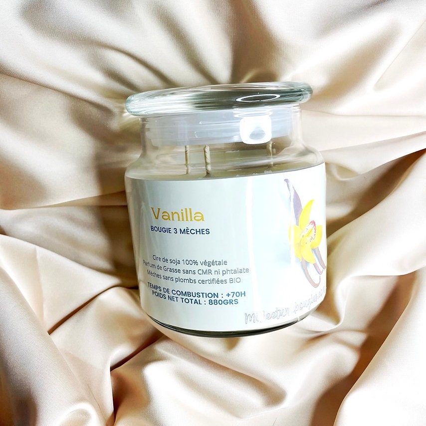 Bougie Xxl 3 Mèches Parfum Vanilla