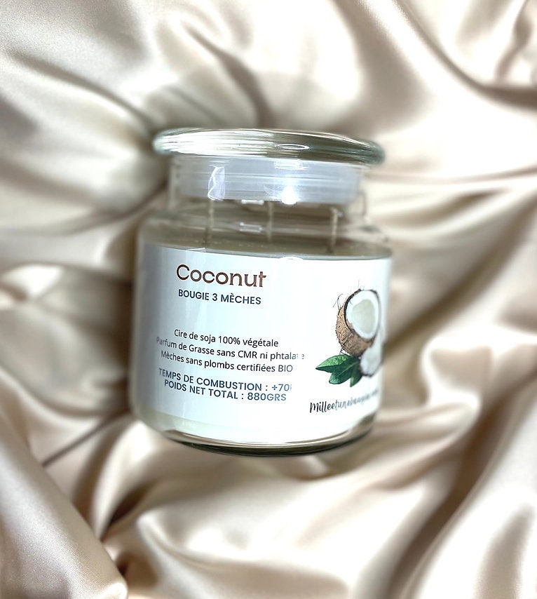 Bougie Xxl 3 Mèches Parfum Coconut