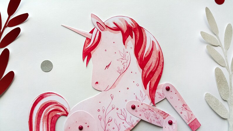paper doll pink unicorn printable paper doll joint paper