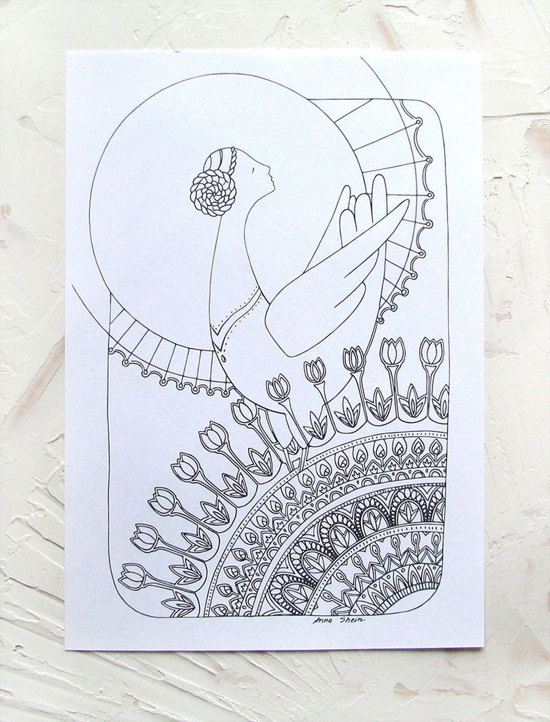 Printable Colouring Page Dawn Adult Coloring Page | Etsy