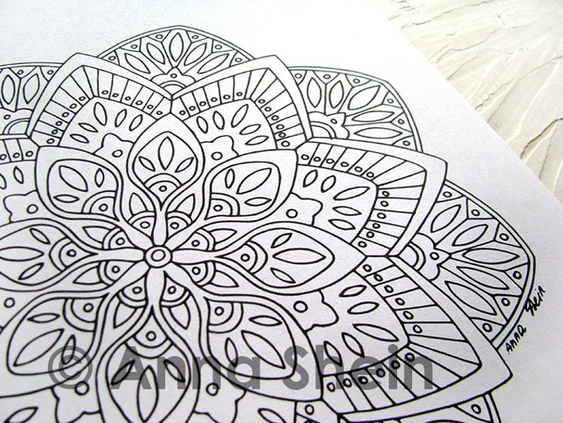 Flower Mandala Coloring Page, Coloring Mandala, Printable Coloring Pages, Flower Mandala Colouring, Digital Coloring, Adult Coloring Pages