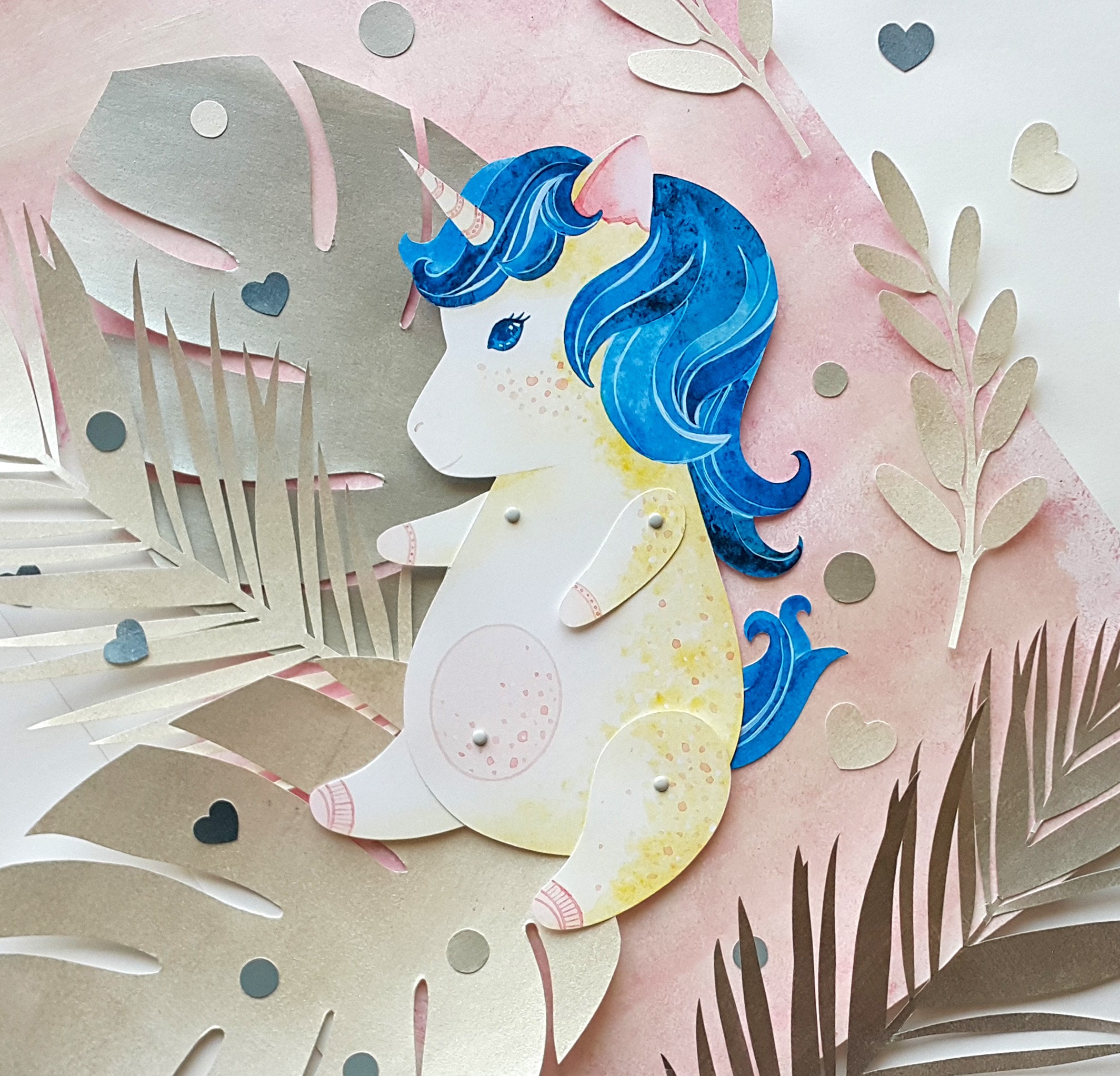 Paper Doll Yellow Unicorn Printable Paper Doll Joint Etsy