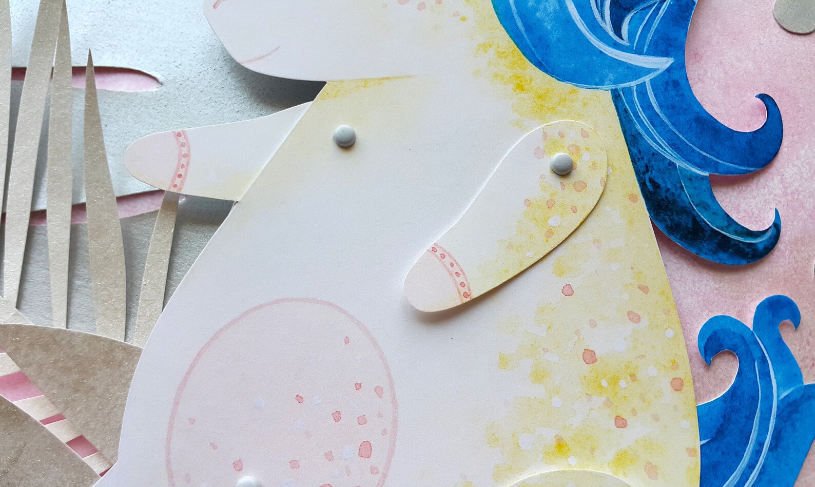 Paper Doll Yellow Unicorn Printable Paper Doll Joint Etsy