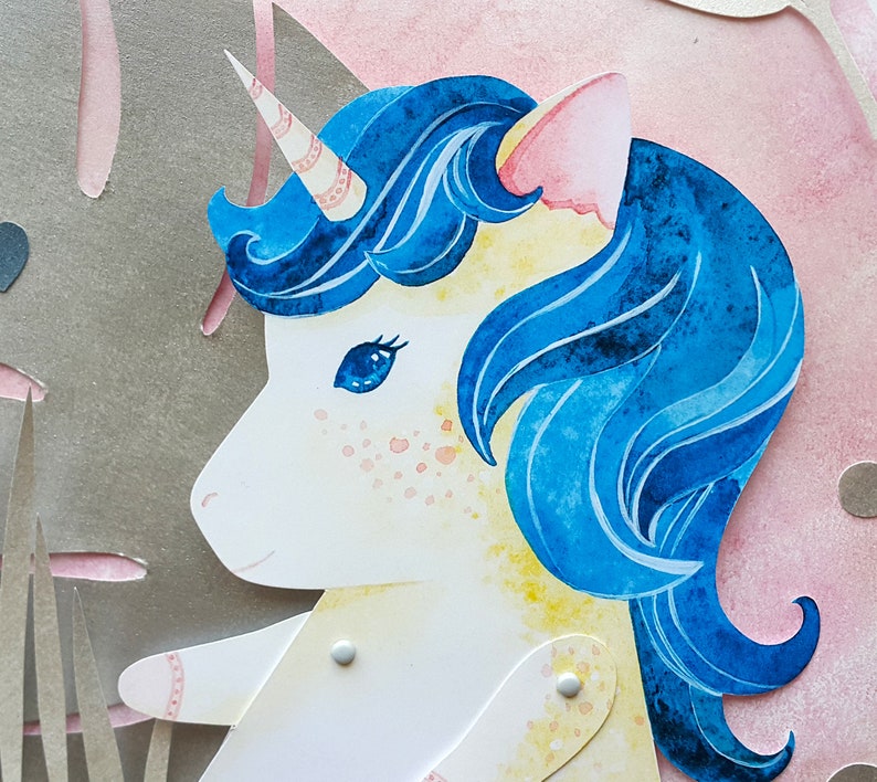paper doll yellow unicorn printable paper doll joint etsy