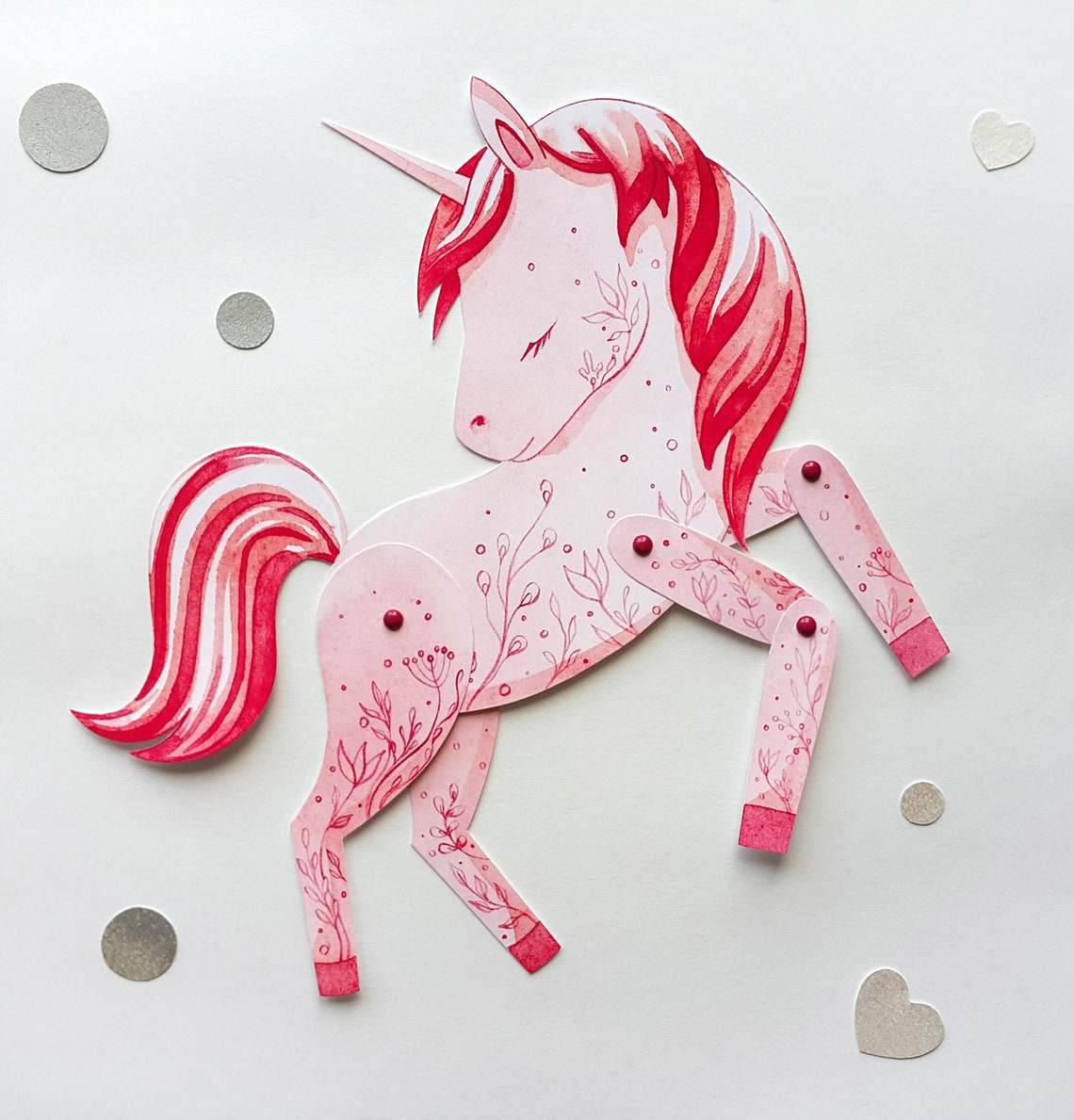 Paper Doll Pink Unicorn Printable Paper Doll Joint Paper Etsy Australia