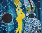 Titel "geschenktes Licht" 2014, 40cm*30,5cm, Tusche, Buntstift, Filzstift, Gelstift, Lack, Fineliner auf Papier