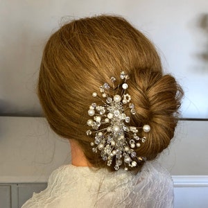 Rachel Swarovski Crystal and pearl bridal hair comb