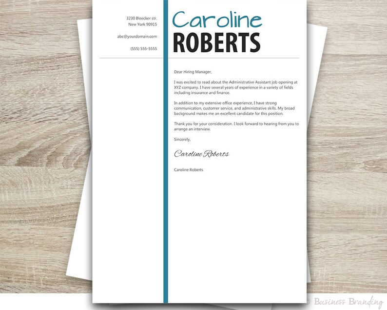 Resume Template and Cover Letter Instant Download Modern Resume Design