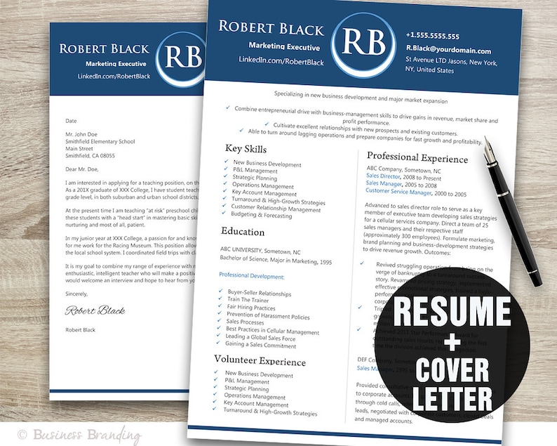 classic blue resume template