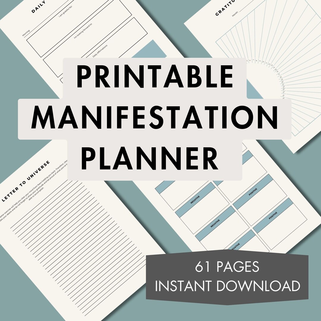 Printable Manifestation Planner Instant Download - Etsy