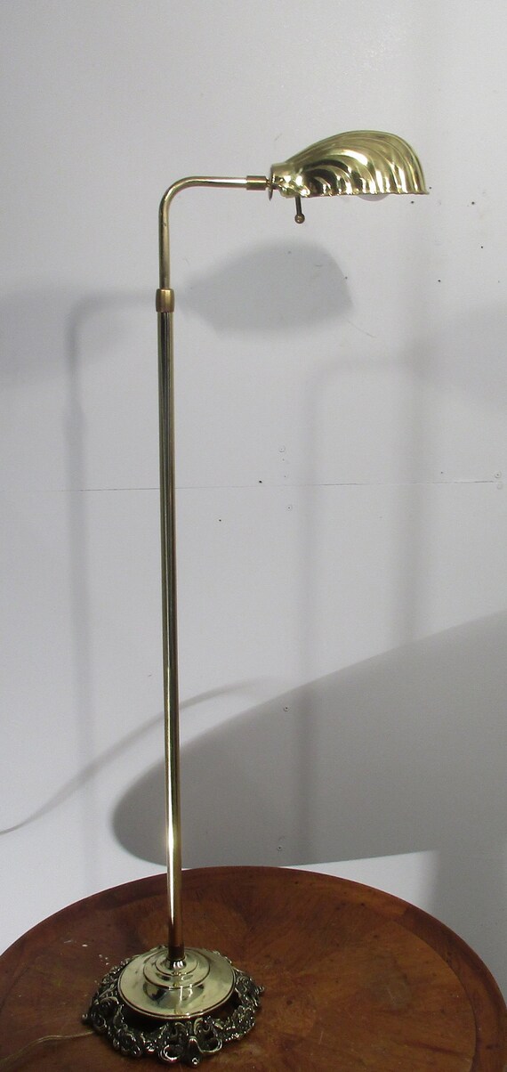 Antique Vintage Mid Century Floor Lamp Down Light Brass Etsy