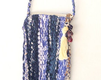 Shoulder Bags:  Hand woven for carrying mobile phones, wallet colourful tassels zipper two sizes