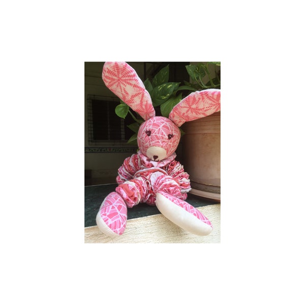 Bunny Rabbit Soft Toy Yo-Yo's Children Hand made One of a Kind Padukas product colourful adorable