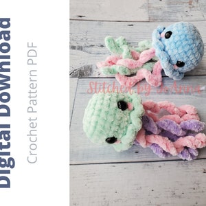 No Sew Baby Jellyfish Amigurumi Crochet Pattern PDF