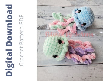 No Sew Baby Jellyfish Amigurumi Crochet Pattern PDF