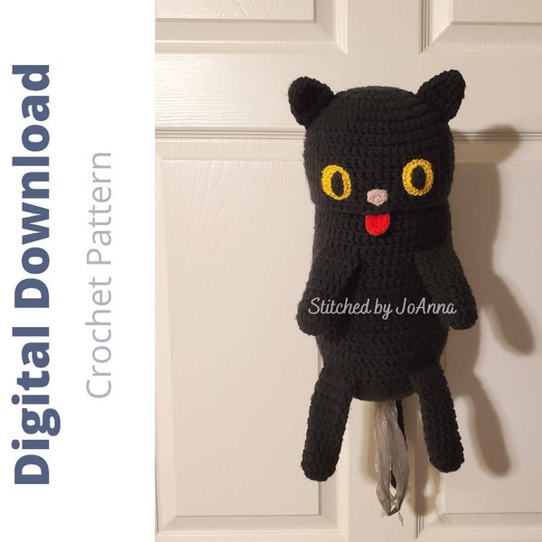 Pooping Cat Grocery Bag Storage and Dispenser Crochet Pattern PDF