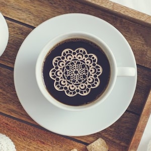 12 Aztec Sugar Doilies 2.5&quot; Edible Doily for Tea or Coffee