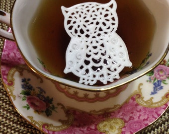 12 Asst. Owl Sugar Doilies 2.5&quot; Edible Tea or Coffee Doilies Daisy Wise Branch Owls Wedding Reception Christmas Stocking Stuffer