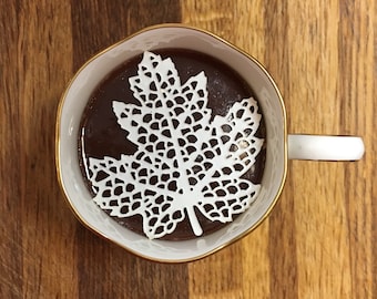 12 Sugar Doilies 2.5" Edible Maple Leaf - Tea or Coffee Doilies Wedding Reception Bridal Party Decoration Christmas Stocking Stuffer