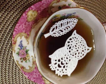 12 Daisy Owl Sugar Doilies 2.5" Edible Tea or Coffee Doilies Wedding Reception Bridal Party Decoration Elegant Food Cake Gift