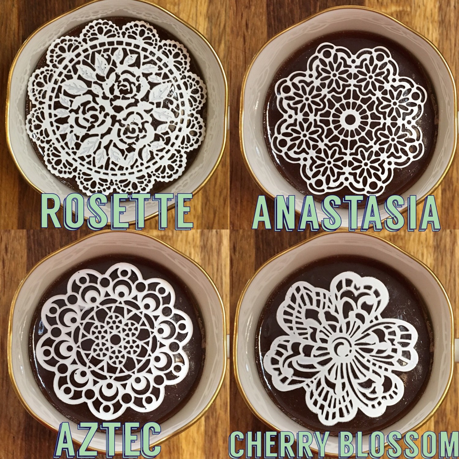 Choose 36 Sugar Doilies 2.5" Assortment Edible Doilies Anastasia Aztec Rosette Cherry Blossom Wedding Bridal Party Food Reception Gift