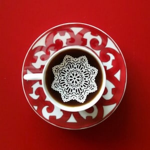 Stargaze Sugar Doilies 2.5&quot; Edible Doily Snowflake Frozen Tea or Coffee