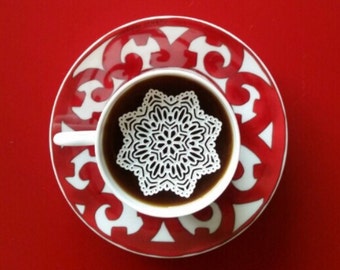 Stargaze Sugar Doilies 2.5" Edible Doily Snowflake Frozen Tea or Coffee