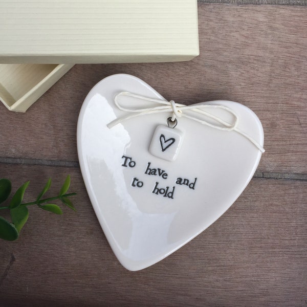 porcelain ring bearer dish, ring bearer cushion alternatice,  wedding ring dish, ring bearer ideas