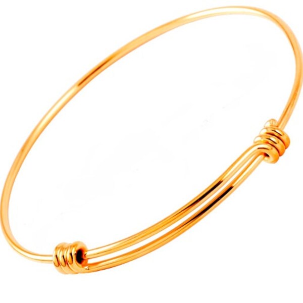 QTY. OF 1 Stainless Steel Gold Expandable Bracelet Bangle Bracelet Alex & Ani Style Bracelet Charm Bracelet Tarnish Resistant Hypoallergenic