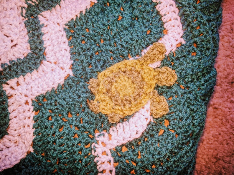 Sea Turtle Blanket PATTERN ONLY includes instructions for blanket turtle and starfish image 2