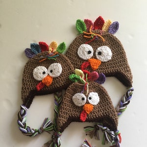 Crochet baby turkey hat, adult turkey hat for thanksgiving, turkey beanie, newborn turkey photo prop, thanksgiving costume, turkey outfit