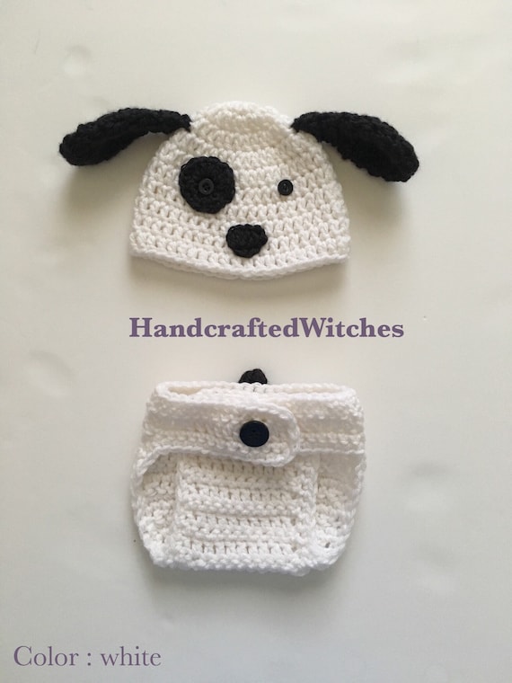 Crochet Newborn Puppy Costume, Baby Photo Prop Outfit