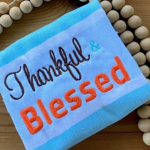 Thankful & Blessed Embroidery Design for Thanksgiving Embroidery Machine Digital File Download