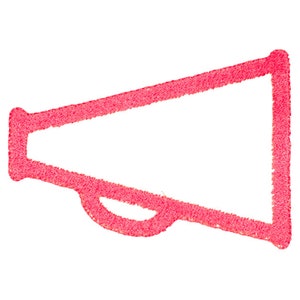 Two megaphone embroidery designs 8 SIZES cheer outline PES 8 formats machine embroidery INSTANT download files eight sizes