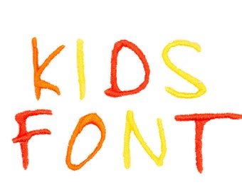 Fun Kids Embroidery Font for Alphabet Machine Embroidery File Pattern
