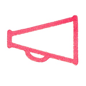 Megaphone Cheer Design for 4 Sizes Cheerleader Machine Embroidery Instant Download Outline