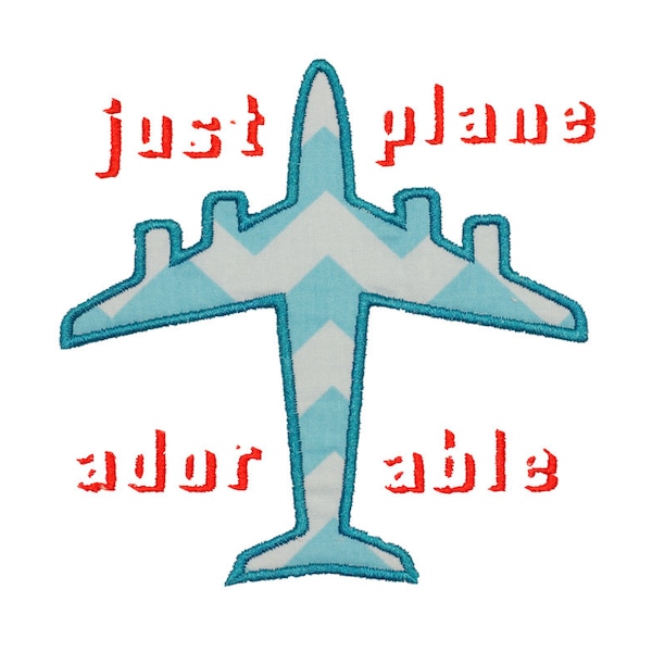 Large airplane plane applique embroidery design for vintage embroidery machine downloads, instant download, boys pattern