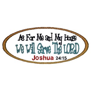 As for me and my house will serve the Lord embroidery file machine embroidery INSTANT DOWNLOAD