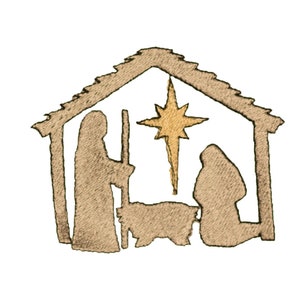 Nativity Embroidery Design for Christmas Machine Embroidery File Baby Jesus INSTANT DOWNLOAD file 3 SIZES Fill Stitch